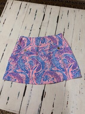 Lilly Pulitzer Madison Skort in Coastal Blue Maybe Gator Sz XS